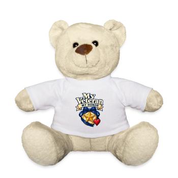 Mon vétéran Mon Honneur, fière épouse vétéran Militaire G - Nounours - blanc - Devant