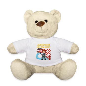 Aufgepasst Ich Bin Jetzt 8 Feuerwehr Geburtstag - Teddy - Weiß - Vorne