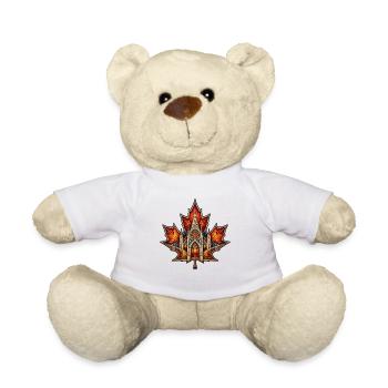Maple Cathedral in Stained Glass Window - Teddy Bear - white - Front