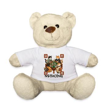 Meowjong Cute Cat Mahjong Game Social Club - Teddy Bear - white - Front