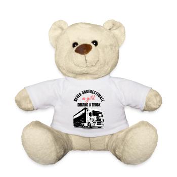 Girl Truck Driver - Teddy Bear - white - Front