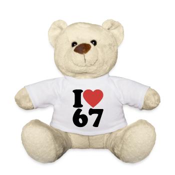 I love six seven | Zahlenduo 6 und 7 - Teddy - Weiß - Vorne