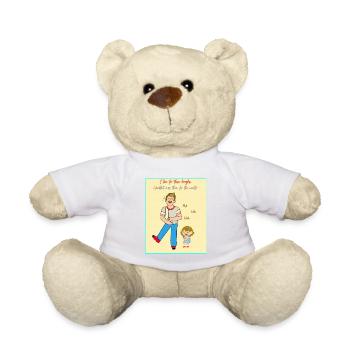 Lachmoment von Vater und Kind - Teddy - Weiß - Vorne