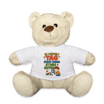 In meinem Tag steckt etwas Gutes – Kinderspruch - Teddy - Weiß - Vorne