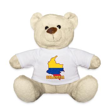 Colombian Flag Colombia Land Map - Teddy Bear - white - Front