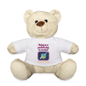 Heute ist ein perfekter Tag, um den ganzen Tag zu häkeln - Teddy - Weiß - Vorne