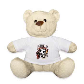 Anpfiff für die 1. Klasse. Einschulung Fußball - Teddy - Weiß - Vorne