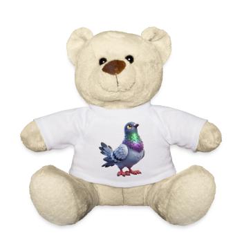 Farbenfrohes Taubenthema - Teddy - Weiß - Vorne