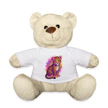 90er-Jahre-inspiriertes Tiger-Shirt Geburtstags-Leopardenhemd - Teddy - Weiß - Vorne