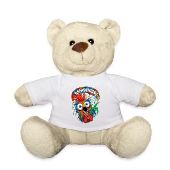 Verrücktes Huhn Nen Scheiss Muss Ich Spruch - Teddy - Weiß - Vorne