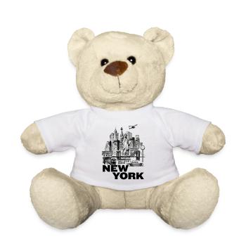 New York Vintage Cityscape Collage - Teddy - Weiß - Vorne