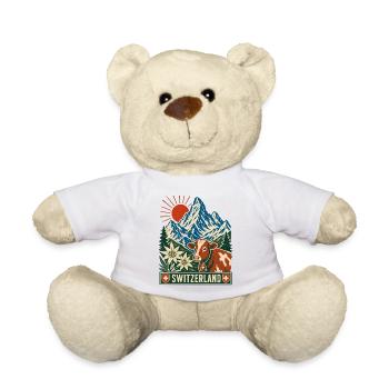Schweizer Bergkuh im Sonnenaufgang - Teddy - Weiß - Vorne