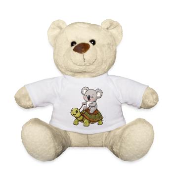 Kleiner Koala reitet Schildkröte - Teddy - Weiß - Vorne