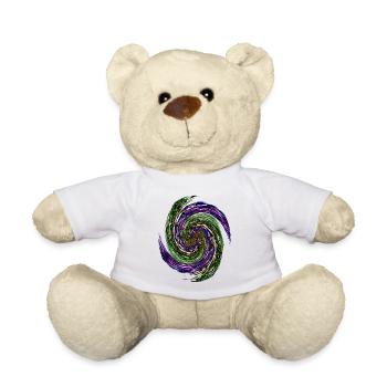Colour swirl Neon Vortex - Teddy Bear - white - Front