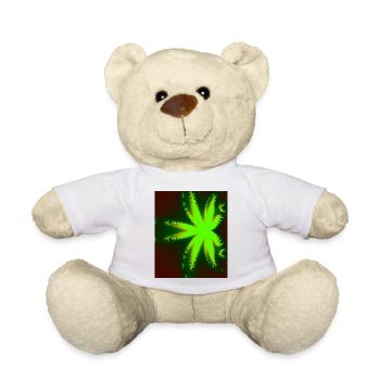 Neon Fractal Star Beam - Teddy Bear - white - Front