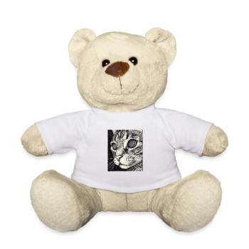 Hypnotic cat gaze in space - Teddy Bear - white - Front