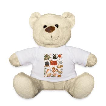 China | Wall, Panda & Tea Culture - Teddy Bear - white - Front