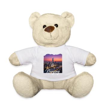 Nanjing Skyline Sunset - Teddy Bear - white - Front
