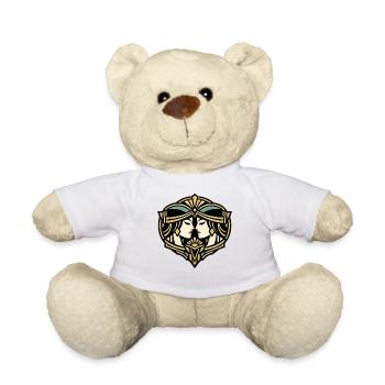Reflective Art Deco Mask Illustration - Teddy Bear - white - Front