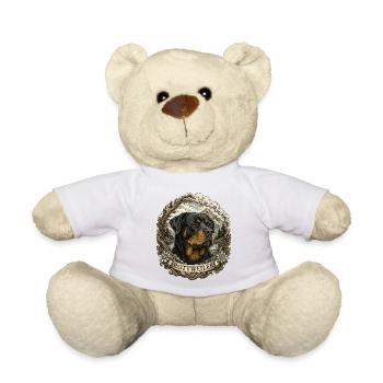 Rottweiler im Vintage Stil mit Berglandschaft - Teddy - Weiß - Vorne
