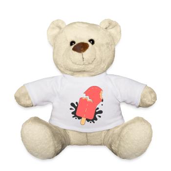 Playful Summer Bite – Minimalist Popsicle Design - Teddy Bear - white - Front