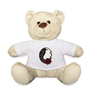 Gothic Raven Rose Thorn Crescent - Teddy Bear - white - Front