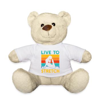Yoga Live To Stretch Funny Yoga - Teddy Bear - white - Front