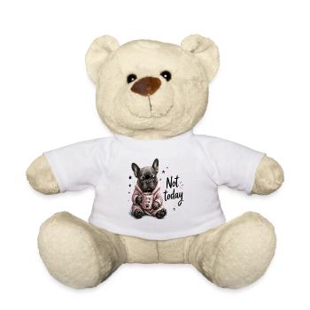 Not Today Coffee Please Tired French Bulldog - Teddy Bear - white - Front