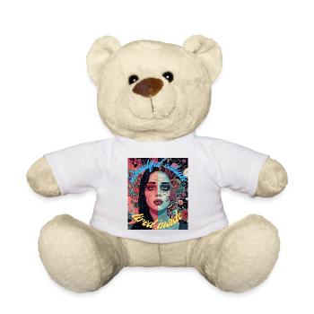 Beautiful Outside Tired Inside Female Portrait - Teddy Bear - white - Front