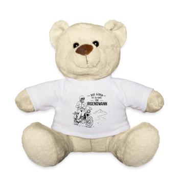 Leben ist zu kurz: Motorradpfad - Teddy - Weiß - Vorne