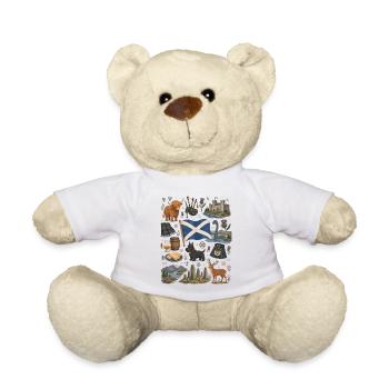 Scotland | Highlands, Kilt & Whisky - Teddy Bear - white - Front