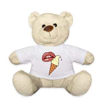 Eis Pop Art Sommer Lippen - Teddy Bear - white - Front