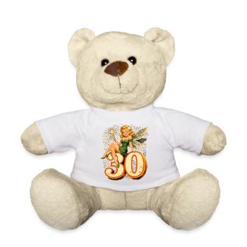 Retro 30th Birthday: Magic Fairy & Elf - Teddy Bear - white - Front