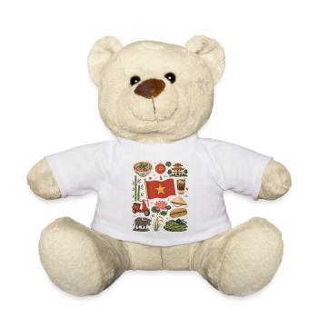 Vietnam Travel Love | Rice Fields & Culture - Teddy Bear - white - Front