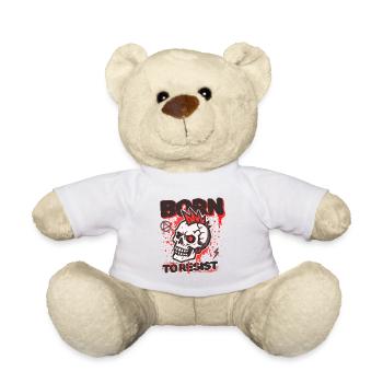 Born To Resist - Teddy Bear - white - Front