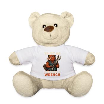 Bibermechaniker mit Schraubenschlüssel - Teddy - Weiß - Vorne
