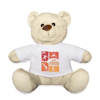 Fallschirmspringer Absprung Freifall Fallschirm - Teddy - Weiß - Vorne