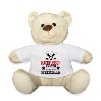 Hackfleisch kneten Tiere streicheln Grillsprüche - Teddy - Weiß - Vorne