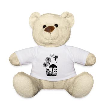 Schmetterlingdesign Pusteblumen Wiese Herzen Feen - Teddy - Weiß - Vorne