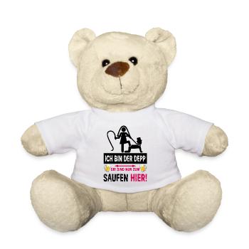 JGA Depp Shirt Lustiger Junggesellenabschied - Teddy - Weiß - Vorne