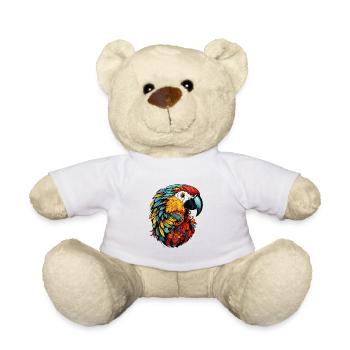 Papagei Ara Kopf Bunt - Teddy - Weiß - Vorne