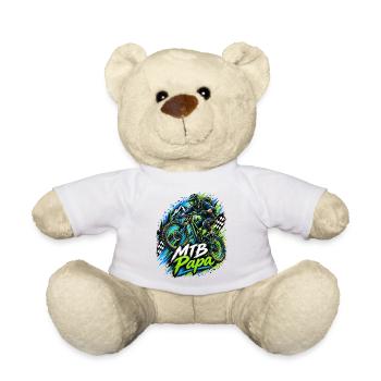 MTB Papa Abenteuerprint Geschenkidee - Teddy - Weiß - Vorne