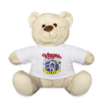 Vintage Verona Italy Travel Typography Aug - Teddy - Weiß - Vorne