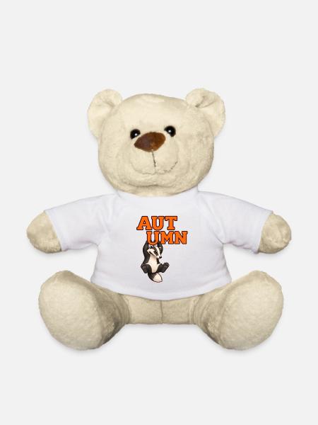 Herbstdachs – Herbst-Wildtierdesign - Teddy - Weiß