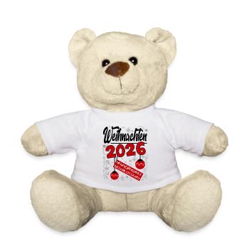 Weihnachten 2026 Burnout Sprüche Santa Claus Fun - Teddy - Weiß - Vorne