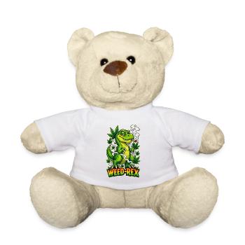 Weed-Rex Smoking Joint Cannabis Dinosaur Design - Teddy - Weiß - Vorne