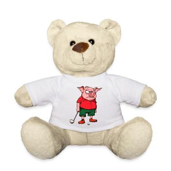 Schwein Golfspieler - Teddy - Weiß - Vorne