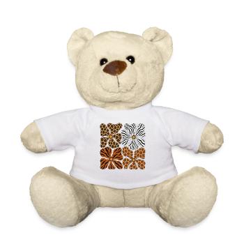 Boho Safari Blumen Leopard Zebra Giraffe Tiger - Teddy - Weiß - Vorne