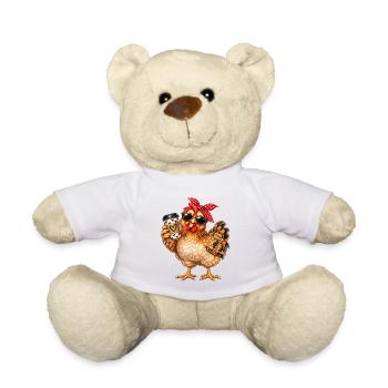 Coffee Chick mit Bandana und Sonnenbrillen - Teddy - Weiß - Vorne