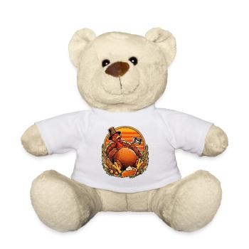 Thanksgiving Truthahn Ultraschall Retro Baby - Teddy - Weiß - Vorne